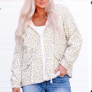 Leopard/pink hooded jacket